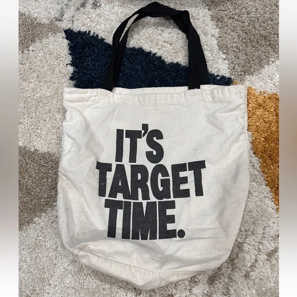 Vintage “it’s Target Time” target canvas tote bag